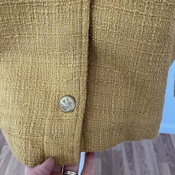 J Jill Womens Modern Tweed Button Jacket Size 3X Honey Yellow Career Office NWT - Picture 4 of 10